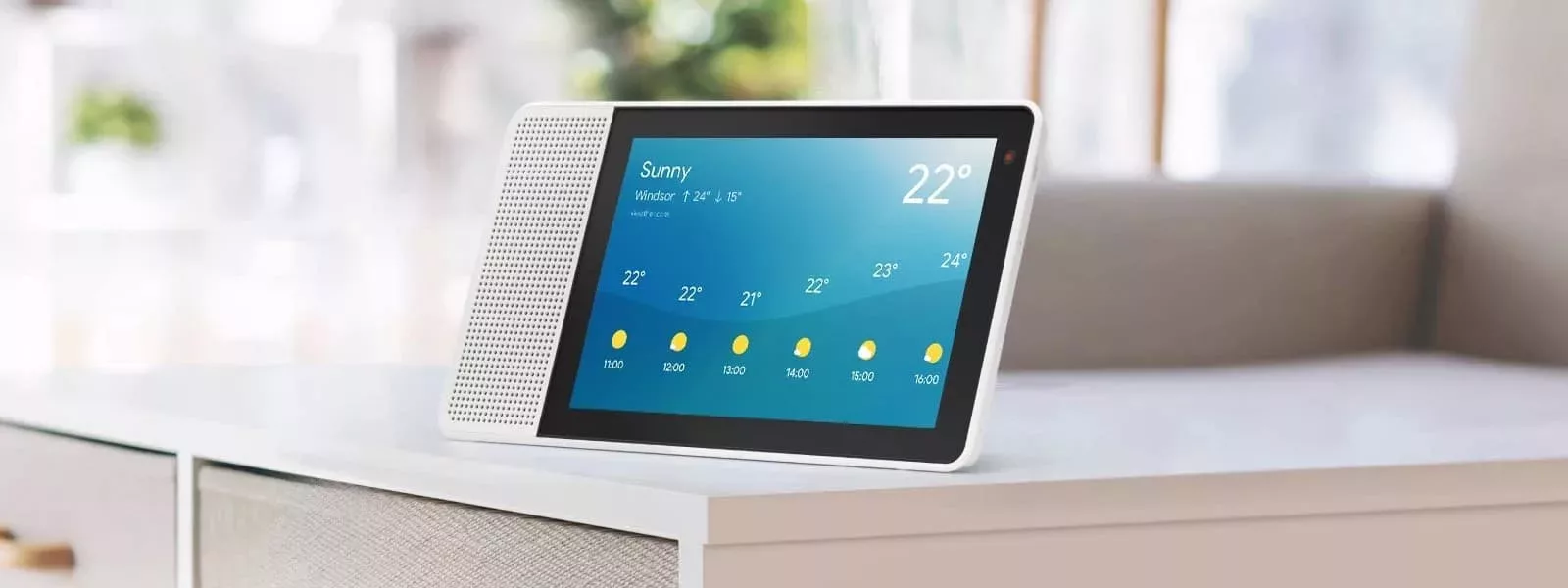 Lenovo Smart Display showing weather forecast