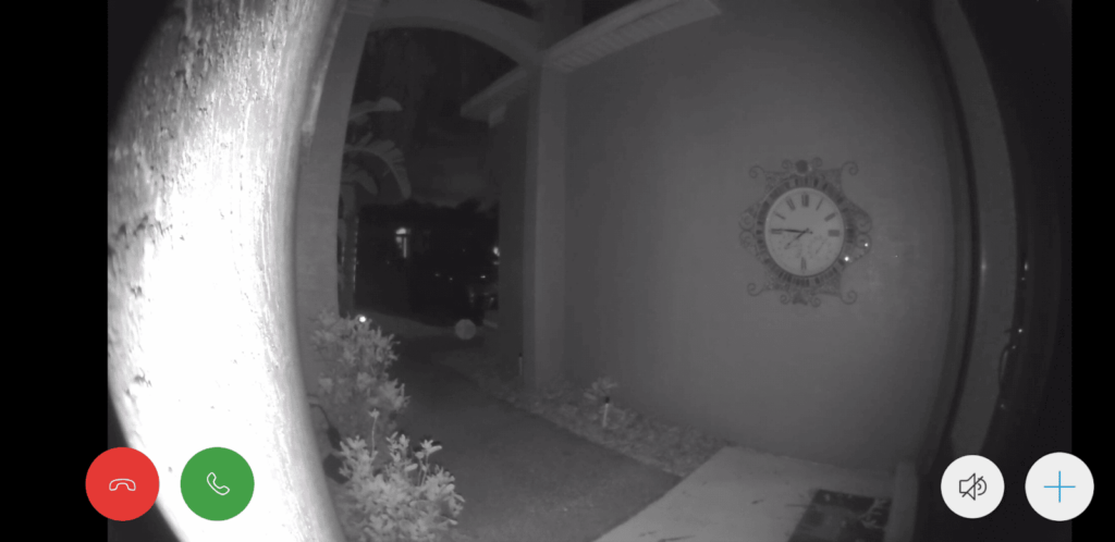 Ring Doorbell Pro at night