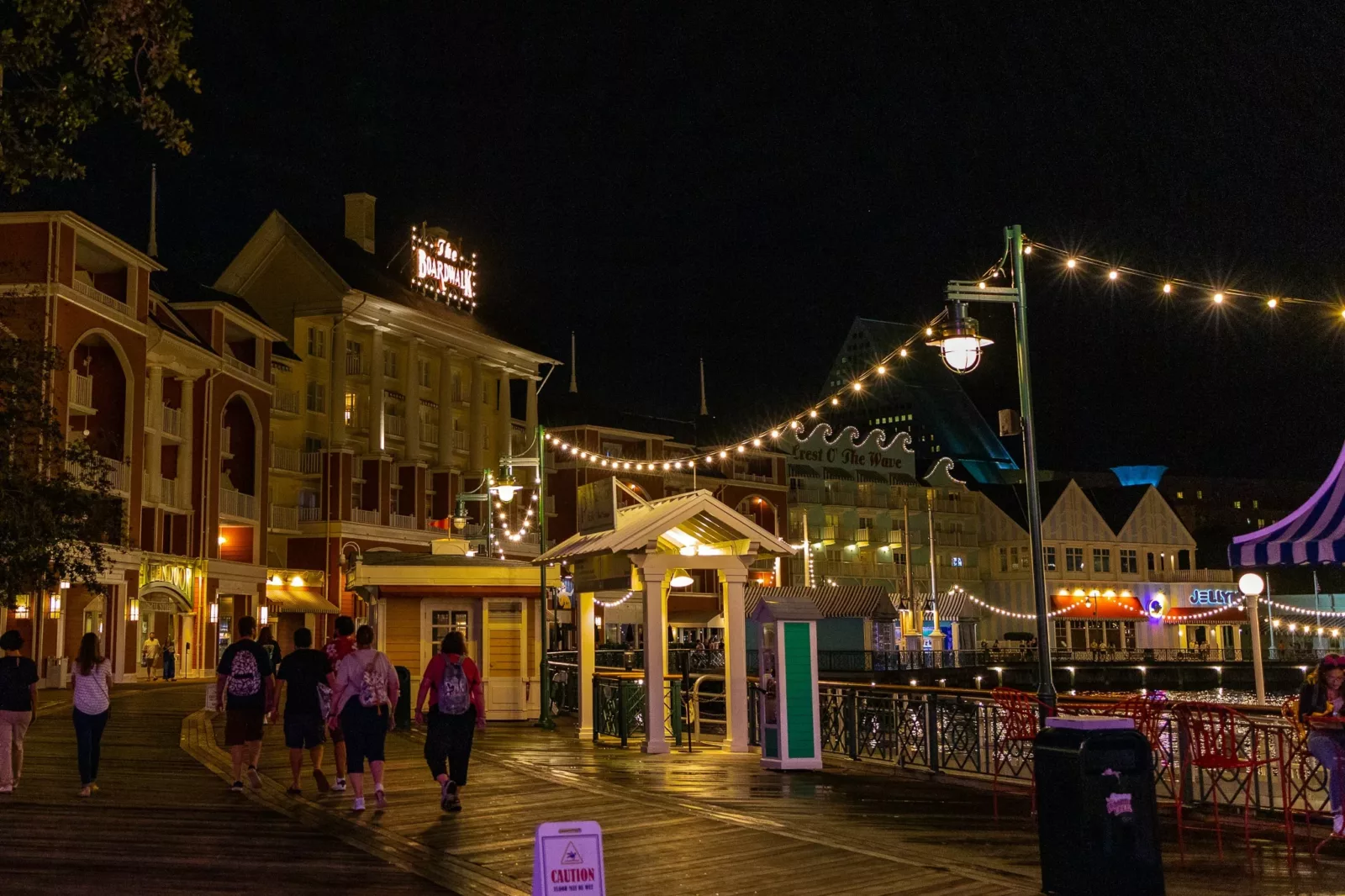 Disney's BoardWalk at night