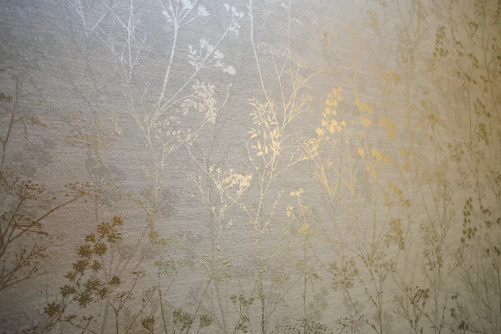 Grey and Pale Gold Wallpaper